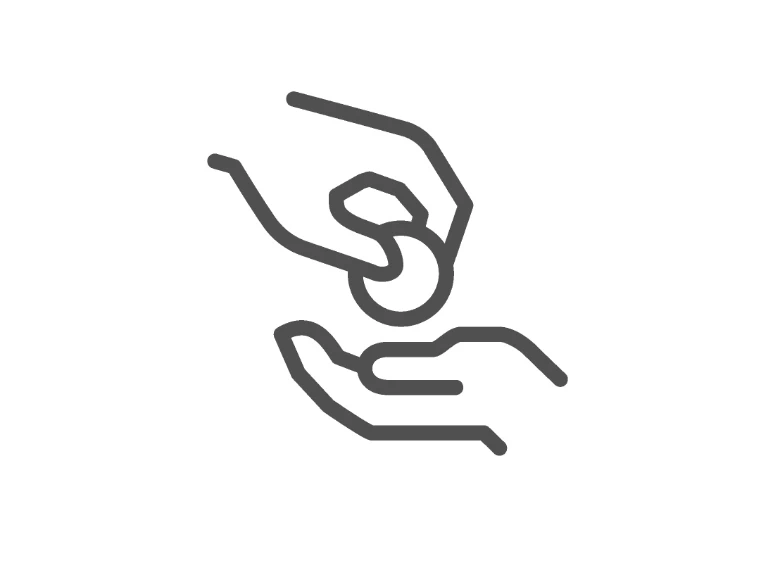 logo dłoń podająca monetę